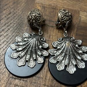 Vintage-Inspired Silver and Black Earrings